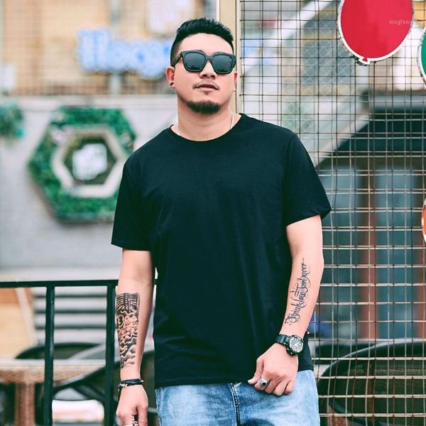 

ropa de hombre 2020 spring summer new short-sleeved european american solid coloroversized t shirt loose men's clothing1, White;black