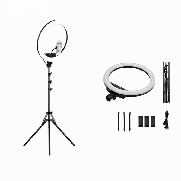

factory direct sell 18inch tiktok 50w led circle ring light with 3 position phone clip and tripod ing