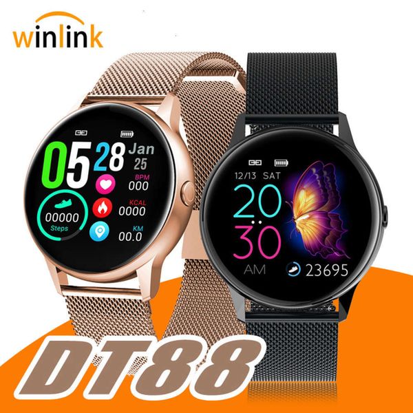 

weili dt88 circle touch lovers smart wristwatch heart rate blood prsure oximeter step wa