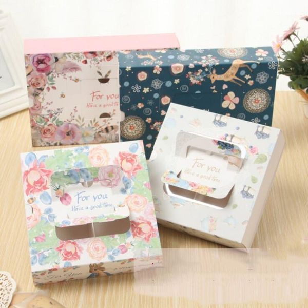 

new style 16.5x16.5x7.2/ 23.5x16.5x7.2cm egg yolk crisp 4/6 portable moon cake packaging box open window portable snow crisp box1