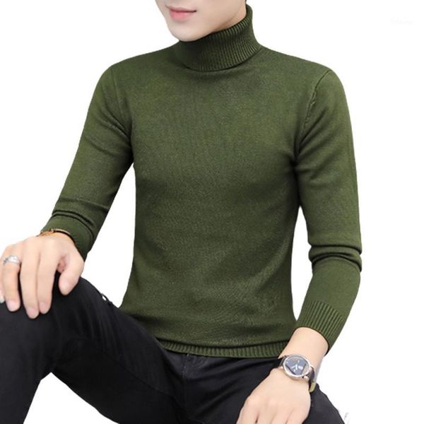

men turtleneck sweaters fashion slim fit pullovers mens solid knitted turtleneck sweaters casual warm pullover sweater men1, White;black