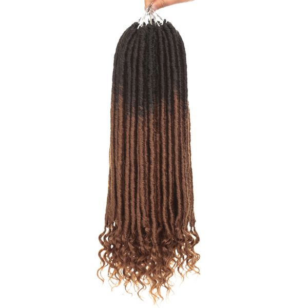 Dhgate Fashion Hair Estensioni dei capelli sintetici Capelli all'uncinetto Pre Looped Dread Locs Soul Goddess Dritto Riccio Nuovo stile Ombre Brown Balck