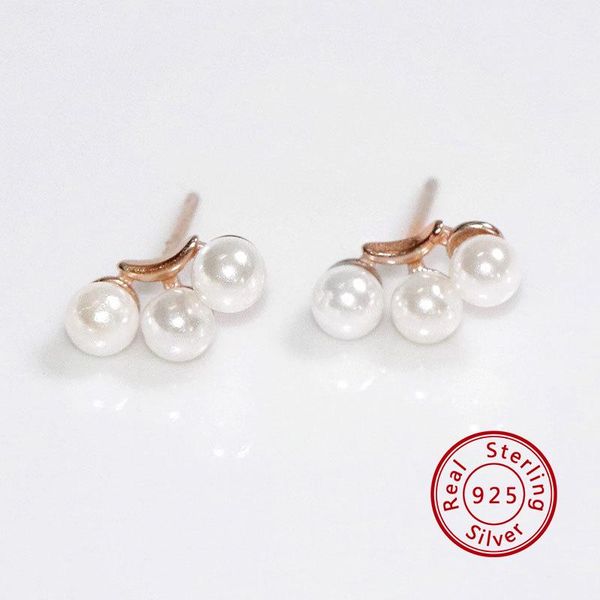

stud y-eh202109004 s925 sterling silver pearl studded women's earrings 2021, Golden;silver