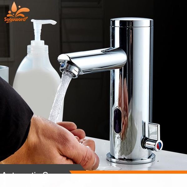

sensor faucet automatic inflrared sensor hand touch tap cold mixer chrome polished sink mixer bathroom tap basin faucets new