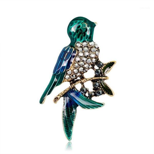 

pins, brooches rhinestone pearl bird branch brooch crystal ancient golden pins and for women banquet clothes jewelry al2391, Gray