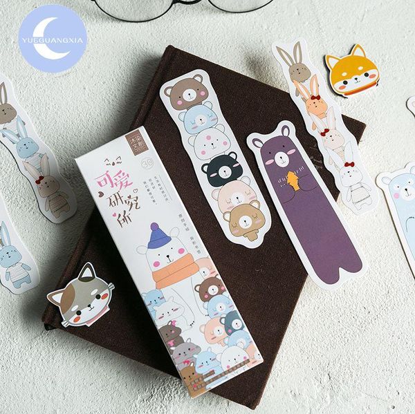 

yueguangxia 30pcs/box lovely animal polar bear irregular bookmarks for reading maker page book markers school supplies1