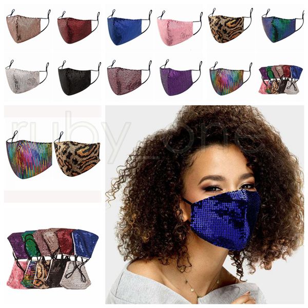 

bling sequins dustproof mouth fashion masks designer anti dust washable reusable face mask rra3436