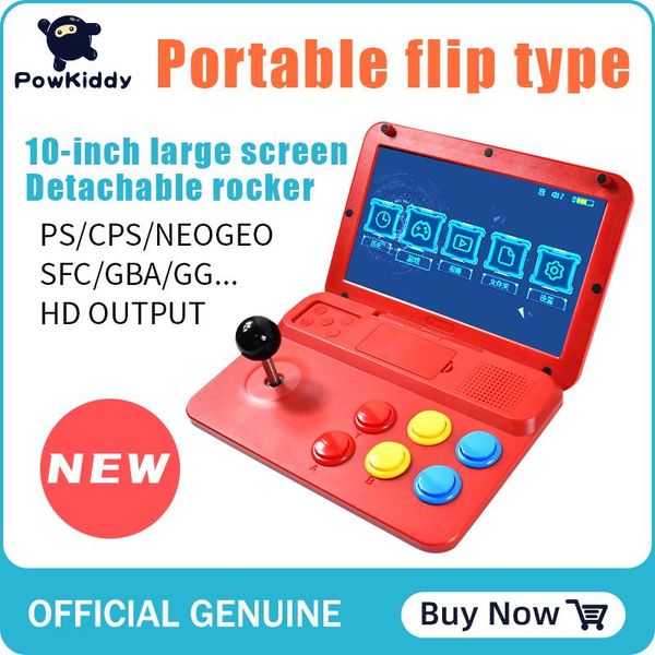 

portable game players powkiddy a13 10 inch joystick arcade a7 architecture quad-core cpu simulator children's gift