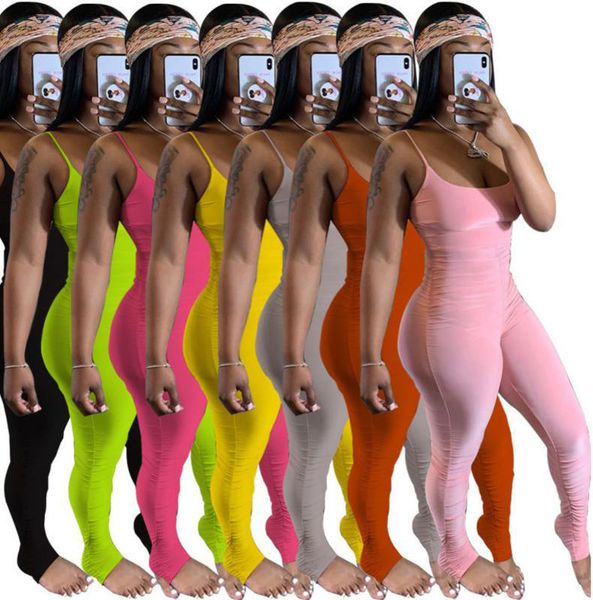 

fashion designer women tight jumpsuit romper high waist bodycon long playsuit pants female overalls pink yoga sportswear woman clothing, Black;white