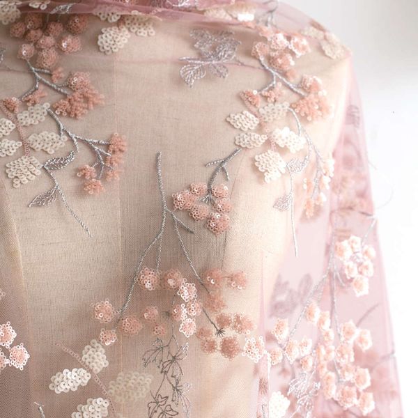

corset embroidered in 3d, pink and purple sequins embroidery, handmade wedding dress, 1 yard / batch, 130cm8uy, Black;white