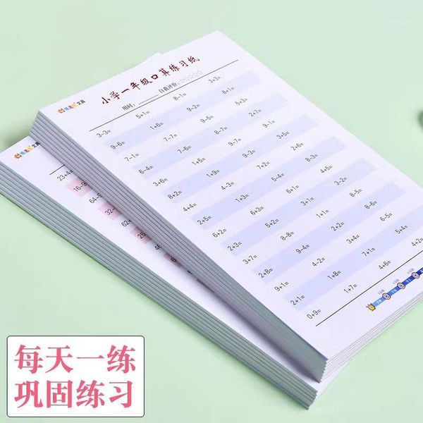 

child addition and subtraction,multiplication and division copybook learning math exercise book for grade 1-2 of primary school1, Black;red