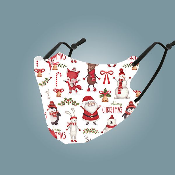 

bow0elk face fashion creativity santa 2020 christmas printing masks dust-proof reusable washable xmas mouth mask