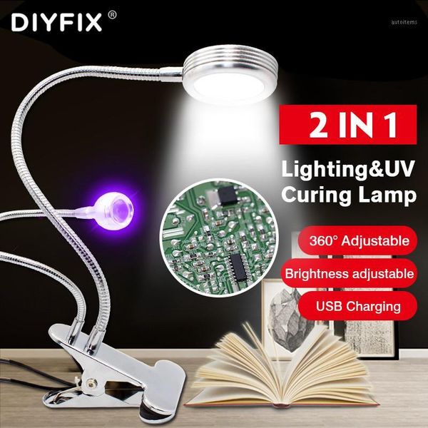 

2 in1lighting&curing mobile phone repairing led glare lamp uv glue green oil curing purple lamp for logic board cpu repair tool1