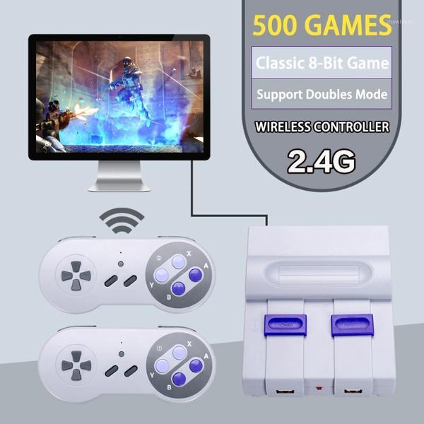 

portable game players console dual 2.4g wireless mini handheld tv video controller retro player built-in 500 us/eu plug1