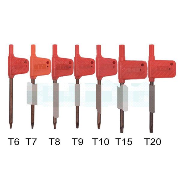 

2020 red screwdriver tools screw small t20 t8 t7 t6 torx t10 key flag t9 drivers spanner 200pcs/lot t15 jllpj ffshop2001