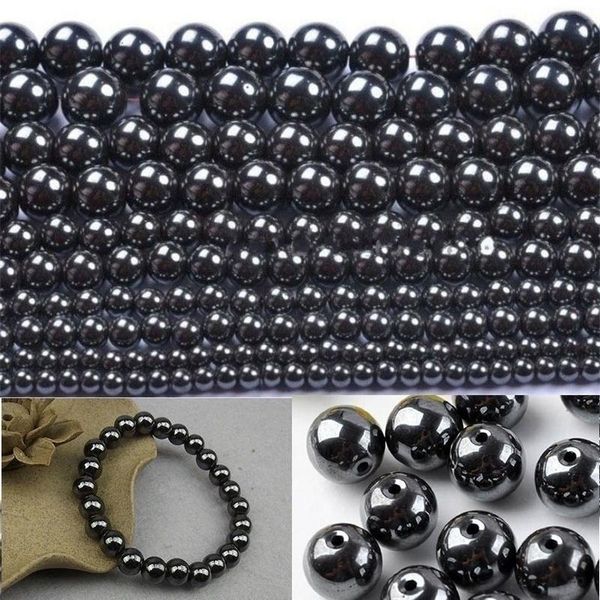 

4mm 6mm 8mm 10mm non magnetic black hematite beads diy natural stone beads spacer for jewelry making women men bracelet