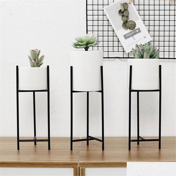 

ins pot flower vase minimalist ceramic water pot green planter set metal candle holde jllost ladyshome