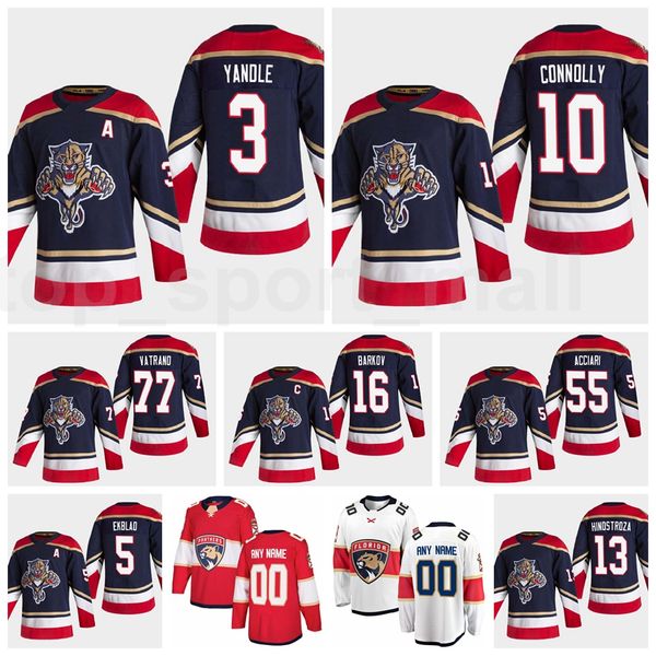 

men florida panthers reverse retro jersey ice hockey 3 keith yandle 10 brett connolly 5 aaron ekblad 77 frank vatrano 55 noel acciari, Black;red