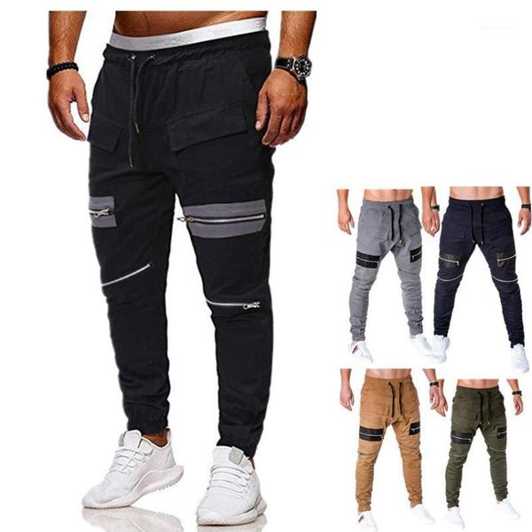 

2020 spring and autumn korean style men's pants sports trendy solid color men's casual pants large size1, Blue