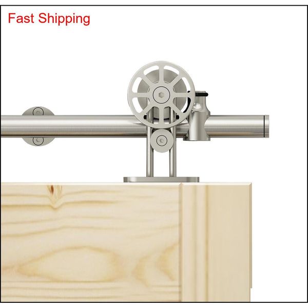 

diyhd 5ft-16ft spoke wheel stainless steel mount sliding barn door hardware round rolling qyllfl bde_luck