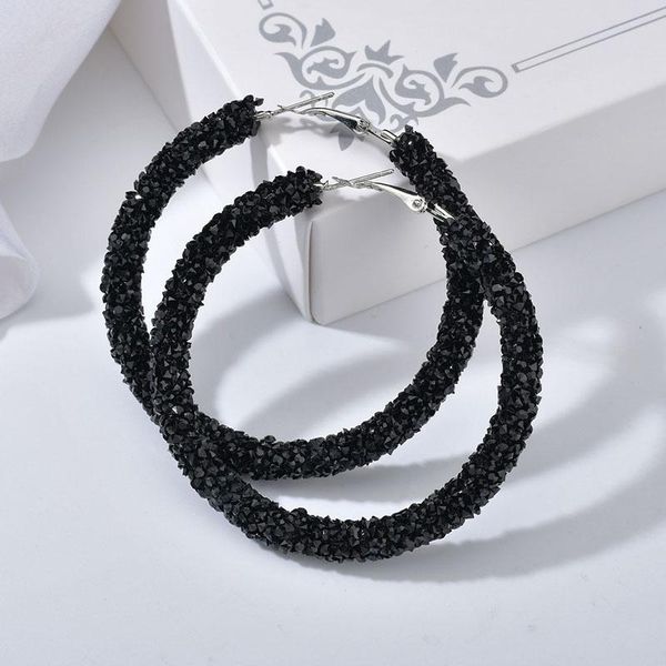 

yada fashion alloy hoop earring punk crystal statement big round circle earring gold for women round jewelry earrings er200148 wmtxmi, Golden