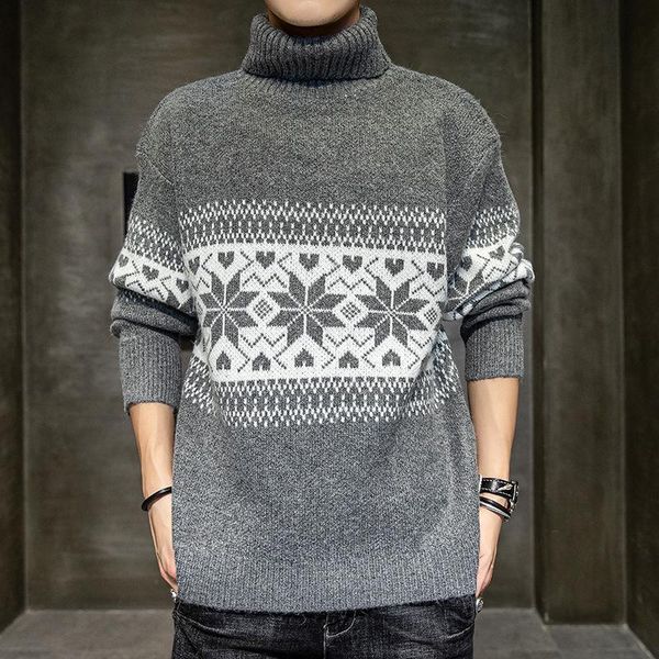 

men's sweaters 2021 winter turtleneck youth autumn and woolen clothes knit sweater korean version thick bottoming shirt, White;black