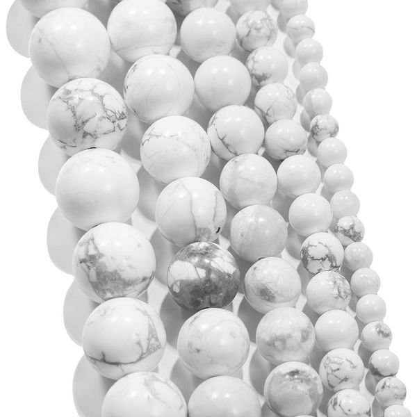 

1strand lot 4 6 8 10 мм белый whilete бирюзы круглые свободные прокладки натуральные каменные бусины для diy браслетов ювелирные изделия mak