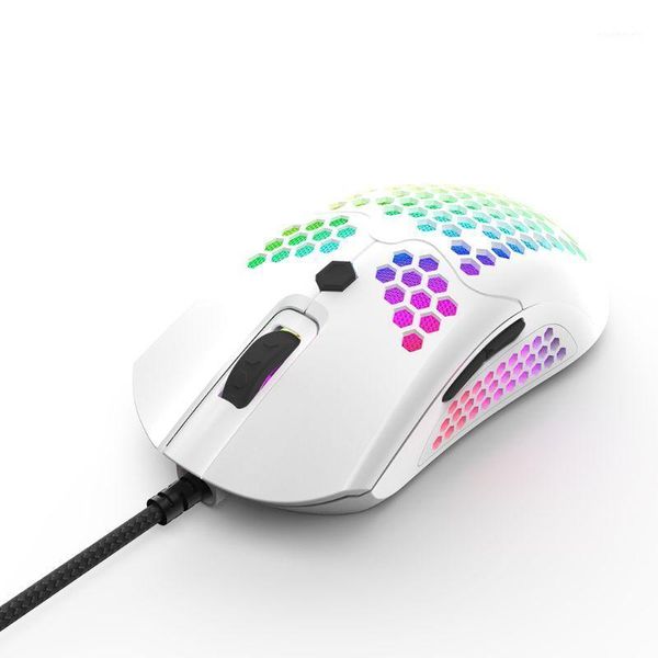 

m5 hollow-out honeycomb shell gaming mouse colorful rgb backlit light wired mice1