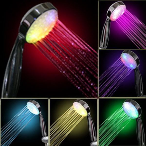 

7 color handheld home bad rainbow changing led head shower heads bathroom products
