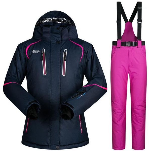

mutusnow plus size thick solid color ski suit women suit windproof and waterproof1