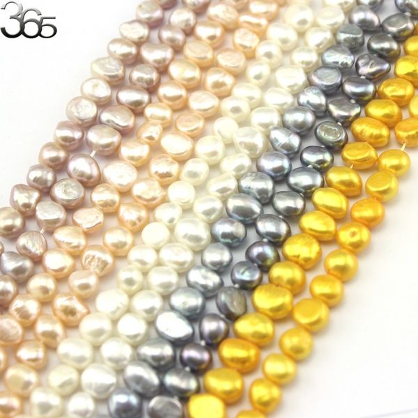 

bgsj 10 strands/lot 7-8mm wholesale white pink black natural freshwater loose potato pearl jewelry diy beads 14" t200507