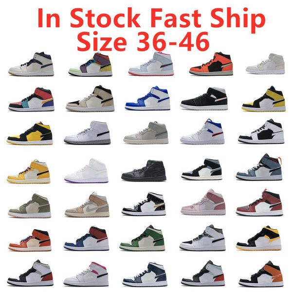 

jumpman 1 1s men basketball shoes 1 mid se union black toe sneakers white black hyper pink sports shoes