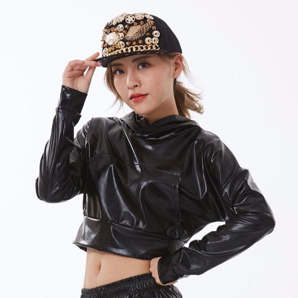 

wholesale exclusive new fashion 2020 spring summber jazz loose thin black shiny performance wear dance jackets, Black;brown