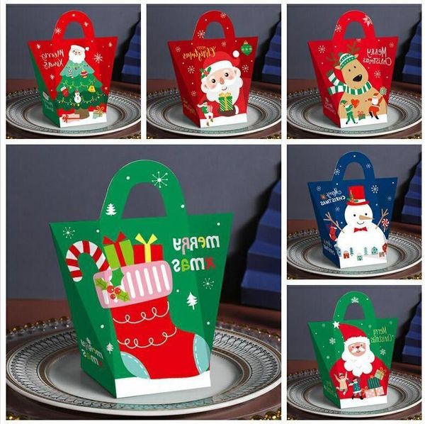 Creative Christmas Eve Подарочные коробки Перенос Сумки Xmas Candy Box Santa Claus Бумага Подарочные коробки Дизайн Печатная Упаковочная Коробка Украшения