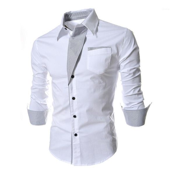 

men's dress shirts men fashion stripes assorted colors business style slim shirt men's casual long-sleeve black/white/blue/red1, White;black