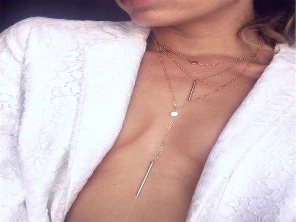 

iparam 2019 women necklaces pendants 3 multi layer necklace tassel charm bar statement necklace for women gift wmtqht, Silver