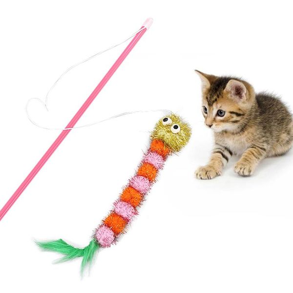 

pet cat stick toys animal teaser training wand stick toy for cats kitten funny interactive toy pet cat products