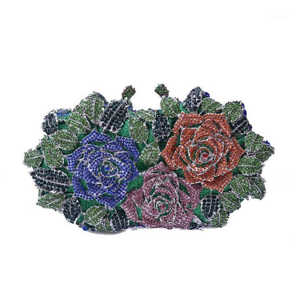 

evening bags gold rhinestone clutch party delicately hand made crystal in multi color totes1