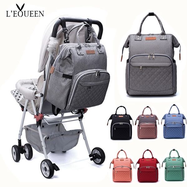 

new lequeen diaper mummy bag baby care organizer bag waterproof travel maternity patchwork bag nursing backpack y200107