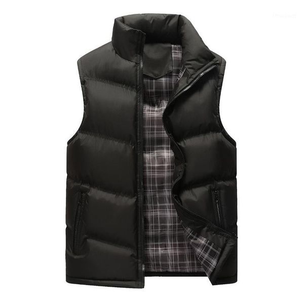 

tide autumn vest men windproof warm waistcoat brand outwear vest jacket mens casual sleeveless vests male solid winter jacket1, Black;white