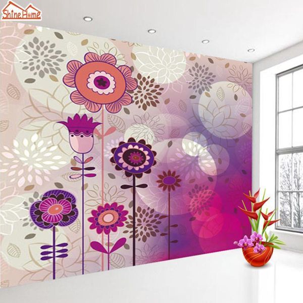 

shinehome-sunflower retro 3d wall paper wallpaper for kids girls living rooms tv cafe walls wallpapers home murals mural roll1