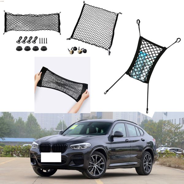 

for bmw x4 auto car black rear trunk cargo baggage organizer storage nylon plain vertical seat net