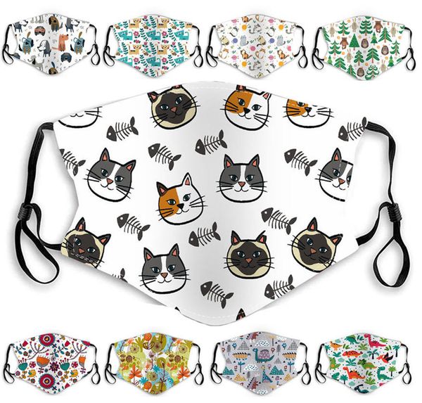 

fashion face masks kids face mask child children's cartoon print facemask pm2.5 anti-fog dust-proof washable ear mounted masks