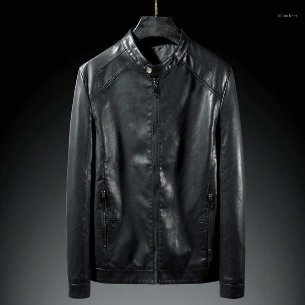 

leisure coat motorcycle / men pu leather men's jacket1, Black