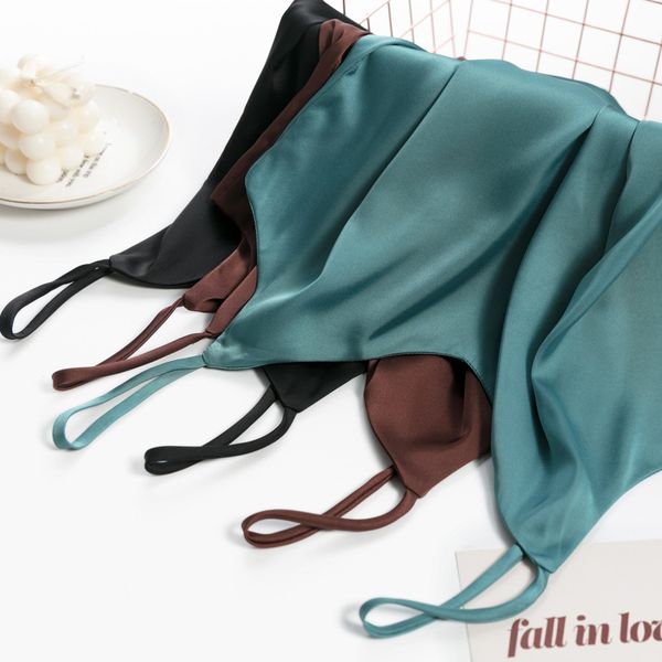 

korean sleeveless tanks for women's satin loose shirts women summer thin camisole female silk v-neck shirt lj200818, White