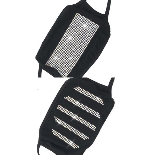 

face factoryqsfawomen trendy jewlery bling rhinestone for party mask fashion protective pm2.5 dustproof washab