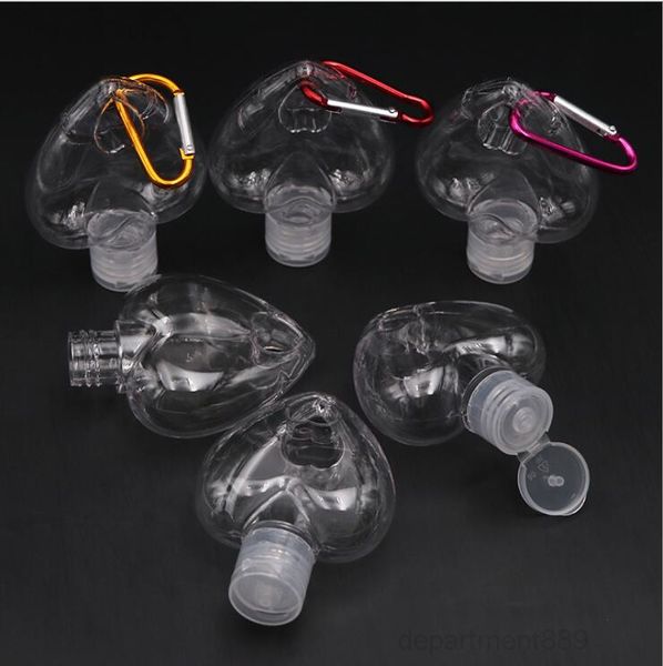 

heart shape mixed kids hand sanitizer travel size holder keychain carriers flip cap reusable empty portable bottles owe886