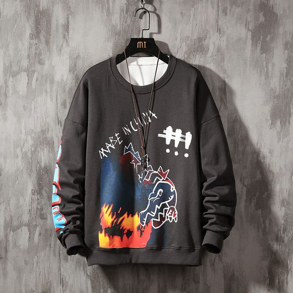 

2021 dragon print sweatshirt men new fashion male hip autumn winter hoodie mens clothing 32lw, Black