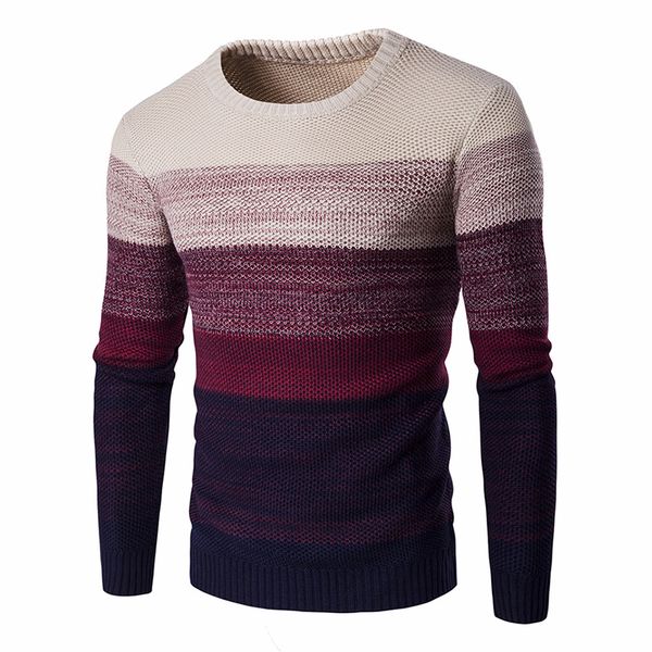 

2021 new spring new o-neck hombre striped sweater pullovers warm knitwear casual sweaters for teens men it15, Black