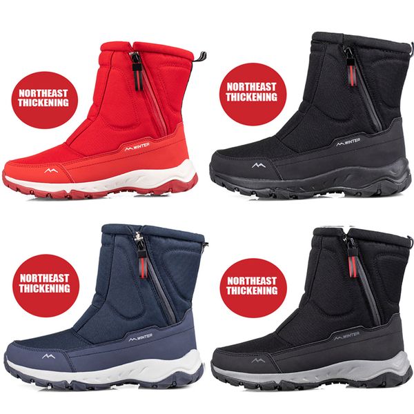 

new men women boots lightweight winter shoes for mens snow boots waterproof winter slip on knee winter boots booties, Black